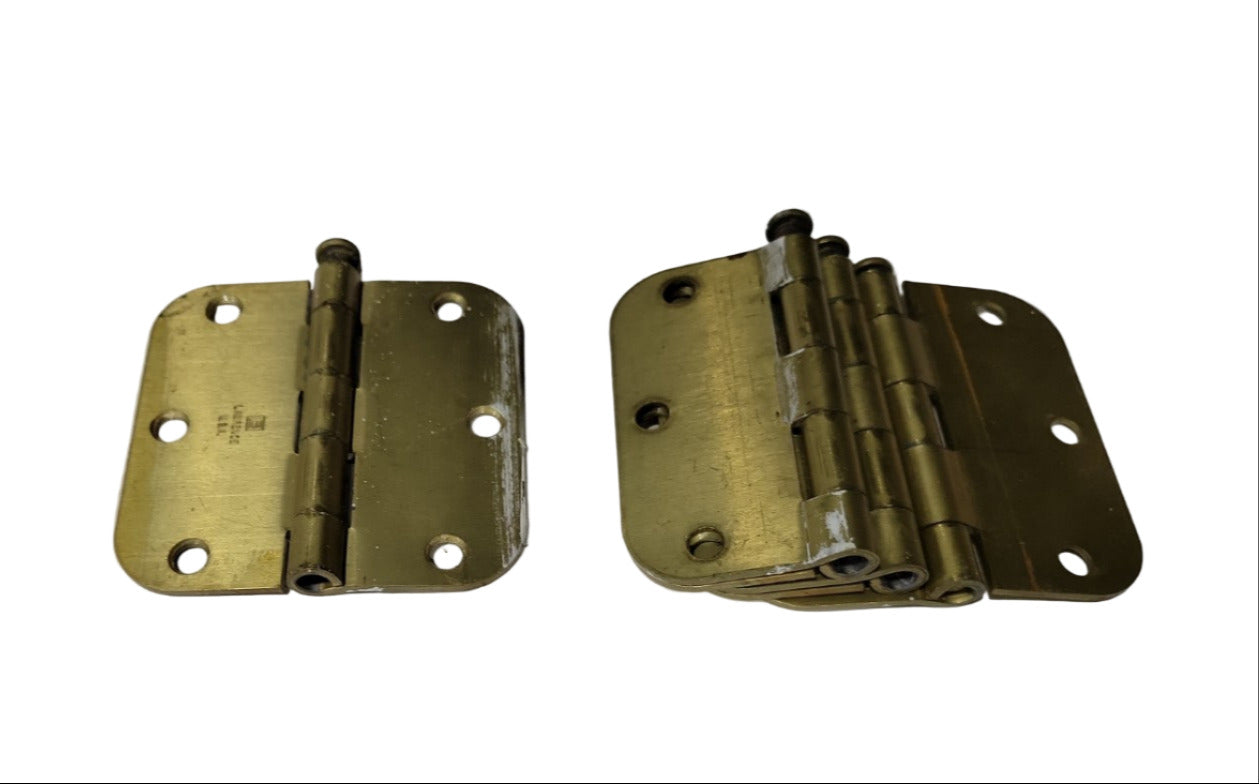 Set of 4 Brass Lawrence Door Hinges – 3 ½ x 3 ½ – USA Made