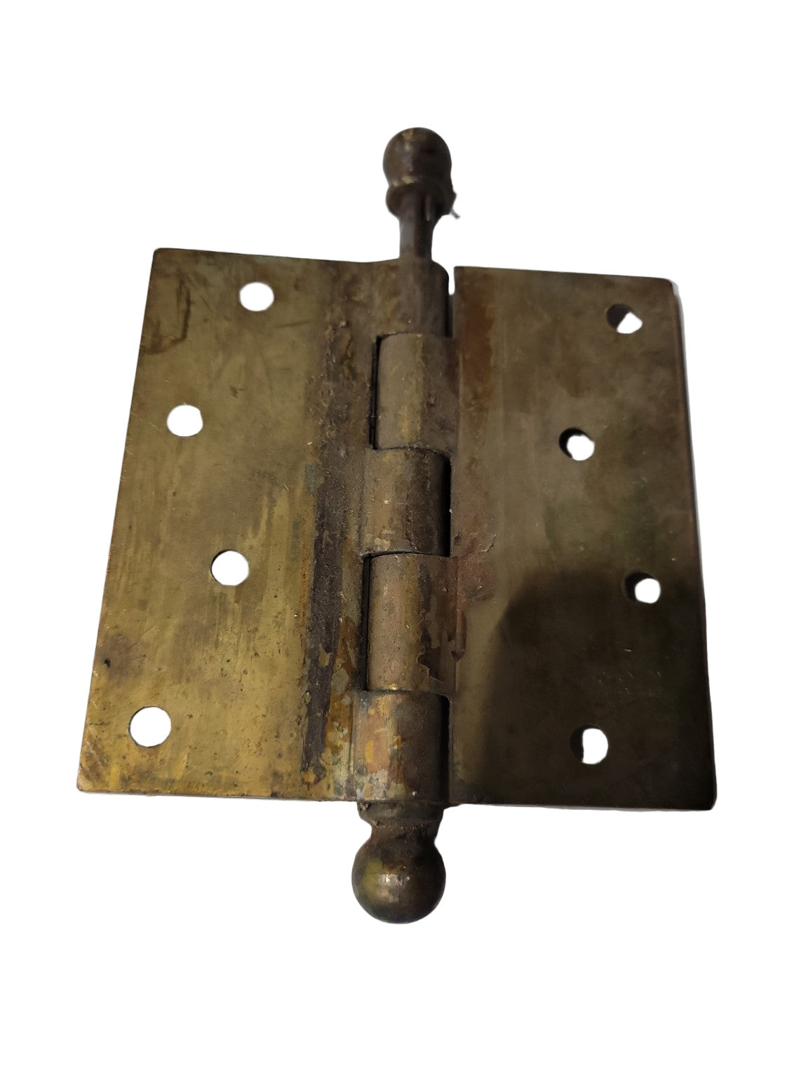 Vintage Brass Ball Tip Door Hinge – 4" x 4"