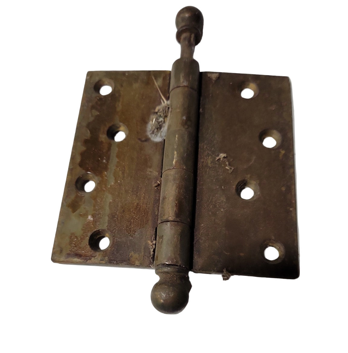 Vintage Brass Ball Tip Door Hinge – 4" x 4"