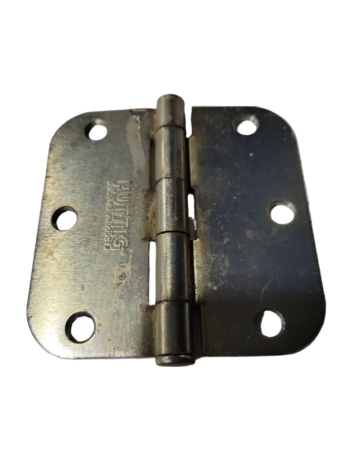 Set of 3 Huttig Steel Door Hinges – 3 ½" x 3 ½" – Rounded Corner