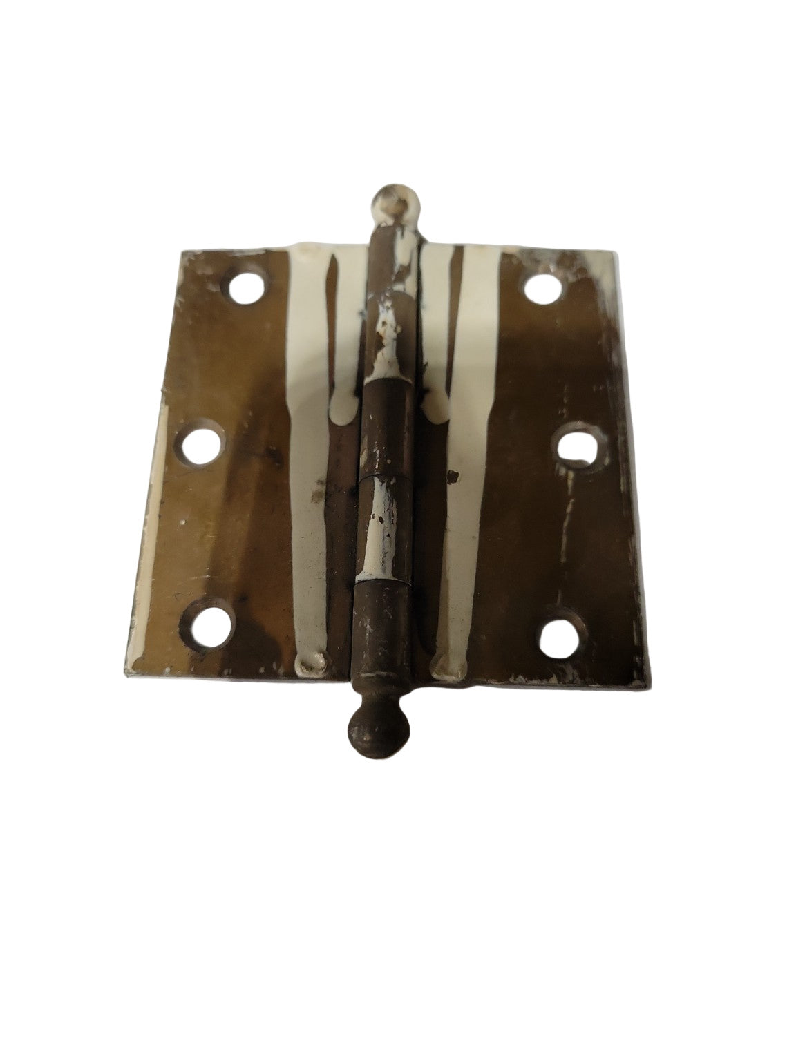 Set of 7 Small Ball Tip Cabinet Hinges – Brass Plated – 2 ½" x 2 ½"