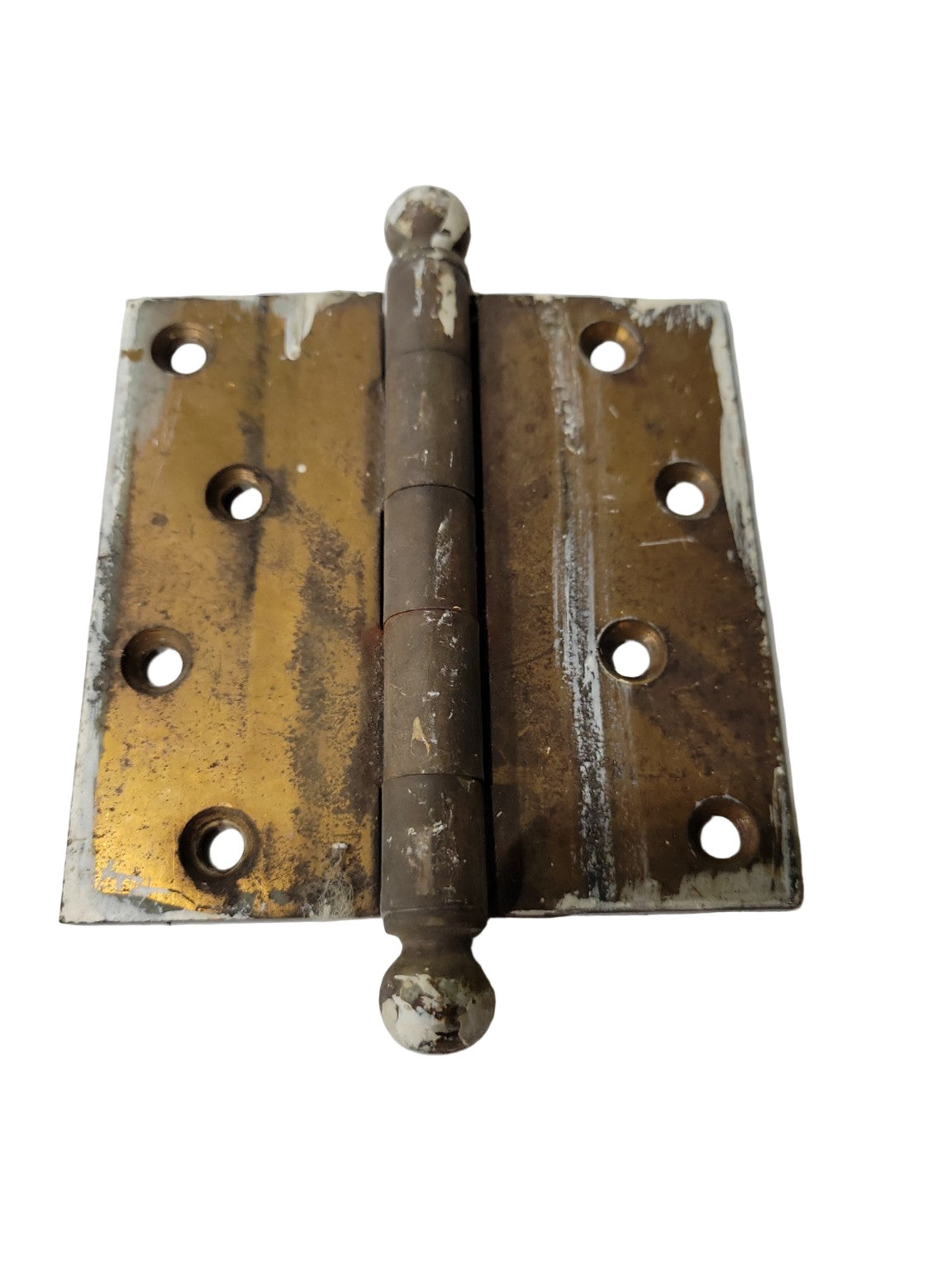 Set of 13 Vintage Ball Tip Door Hinges – Brass Plated – 4" x 4"