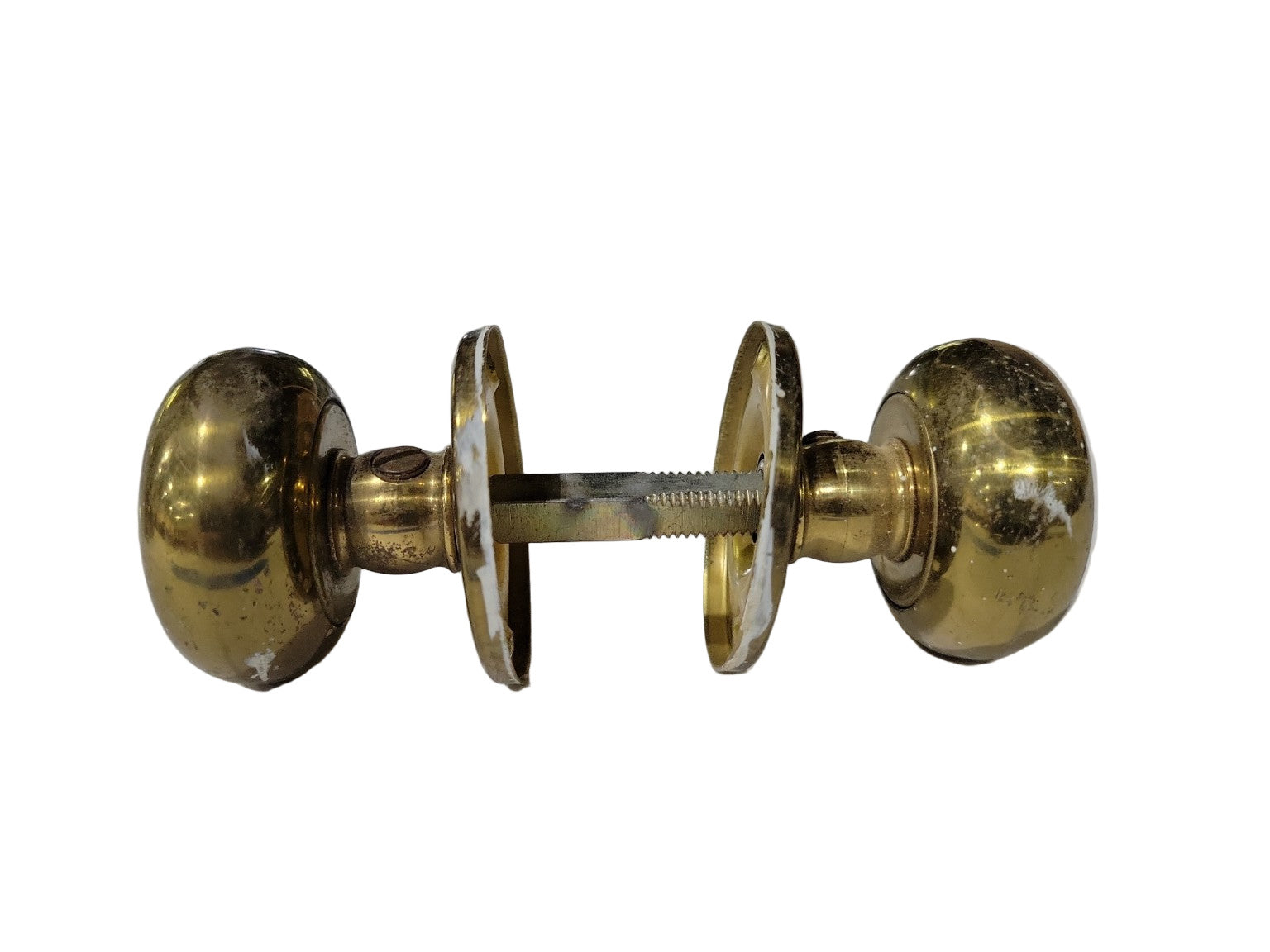 Set of 2 Polished Brass Door Knob Sets – 1 ¾" Ø x 4 ½" L