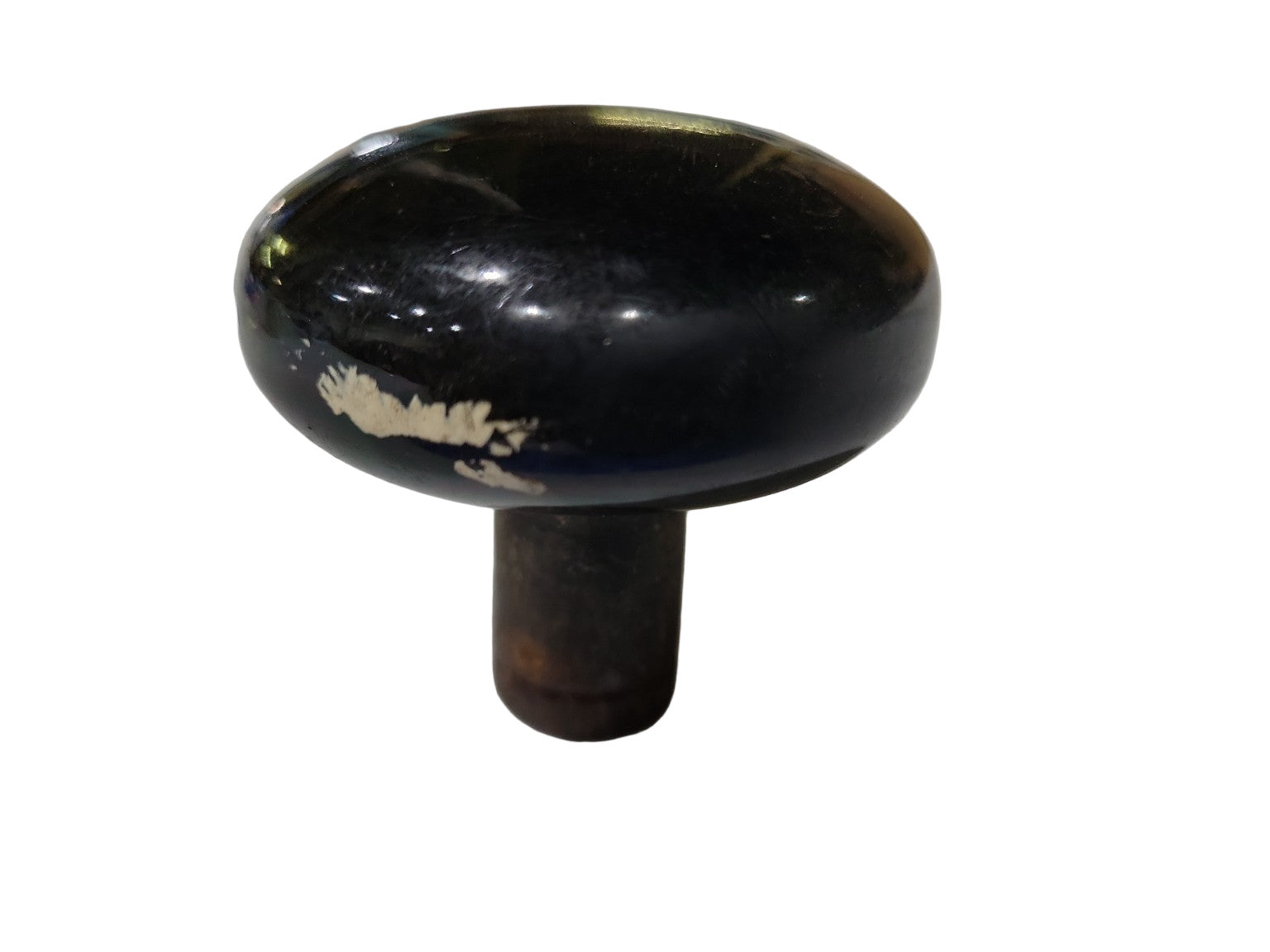 Antique Black Porcelain Door Knob – 2 ⅛" Ø x 2 ¼" D