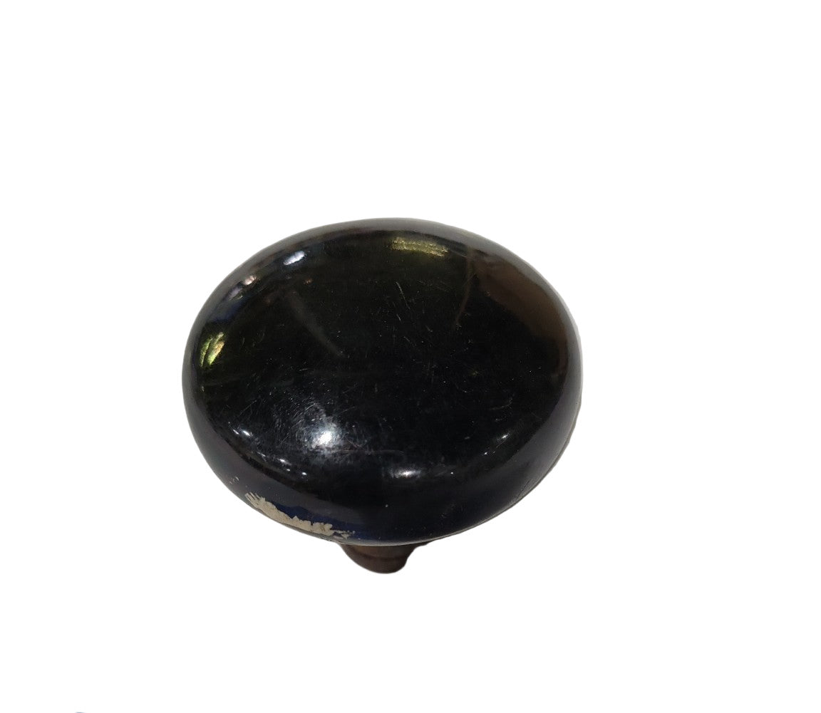 Antique Black Porcelain Door Knob – 2 ⅛" Ø x 2 ¼" D