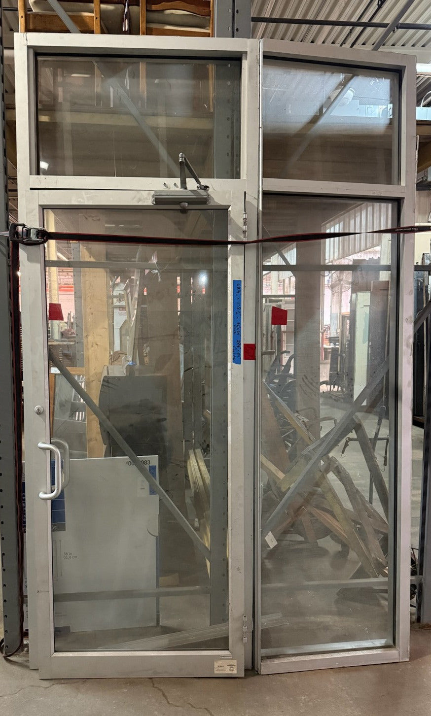 Commercial Aluminum Glass Entry Door with Transom & Sidelight – Complete Storefront Unit