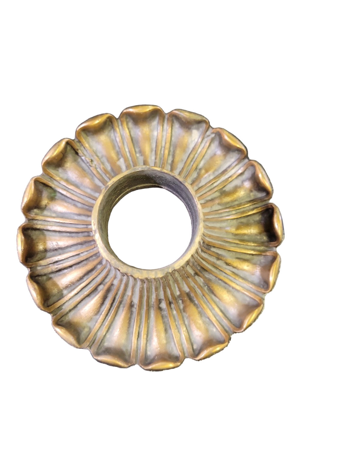 Vintage Decorative Brass Lamp Base Collar / Bobeche – 6½″ Ø x 3½″ H