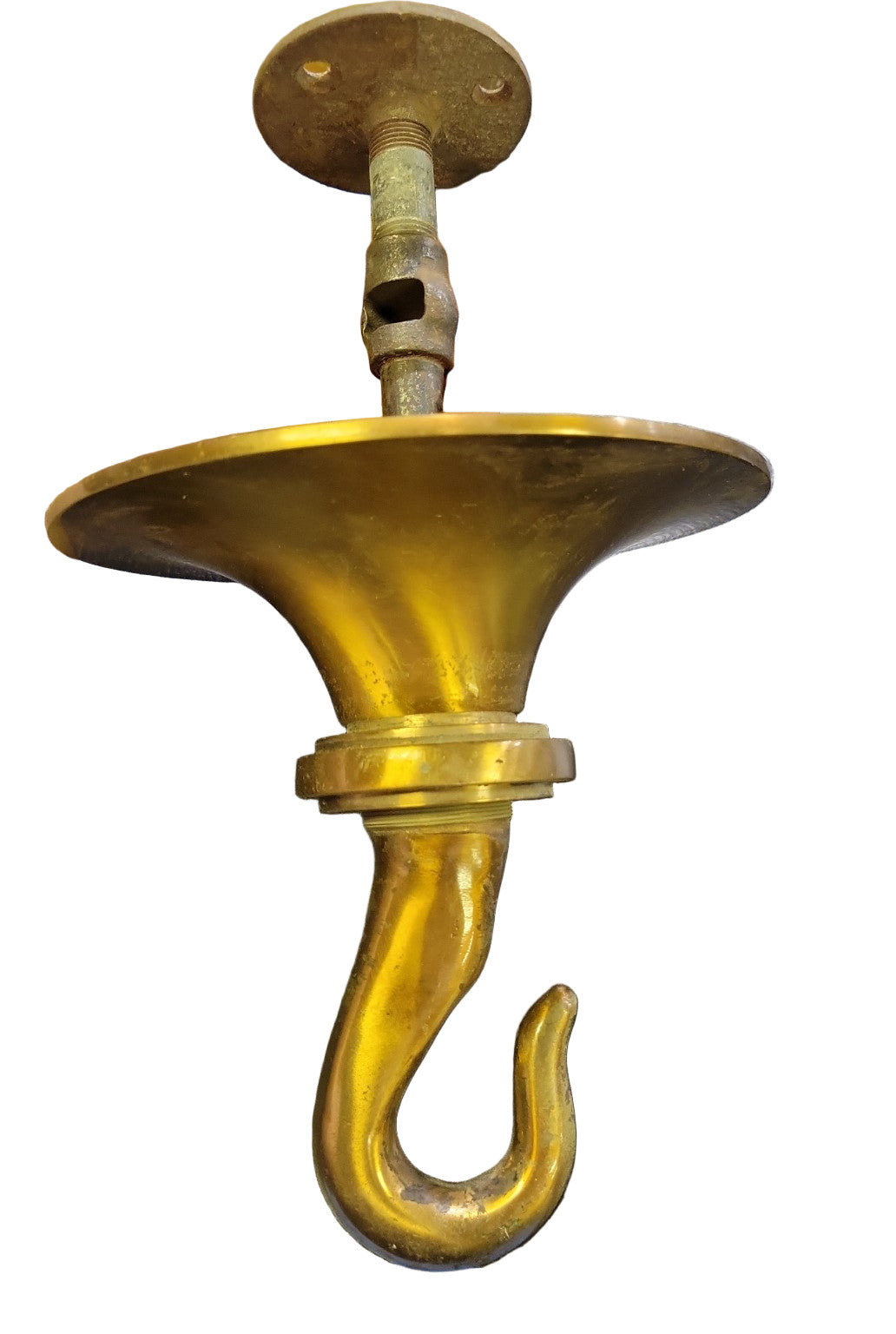 Antique Brass Ceiling Hook Canopy – 7¼″ Ø × 12″ H