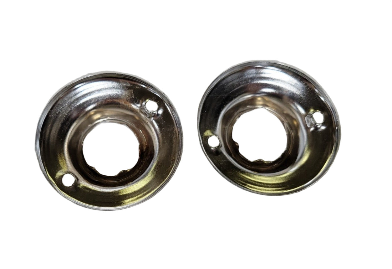 Set of Two Chrome Plated Reproduction Rosettes