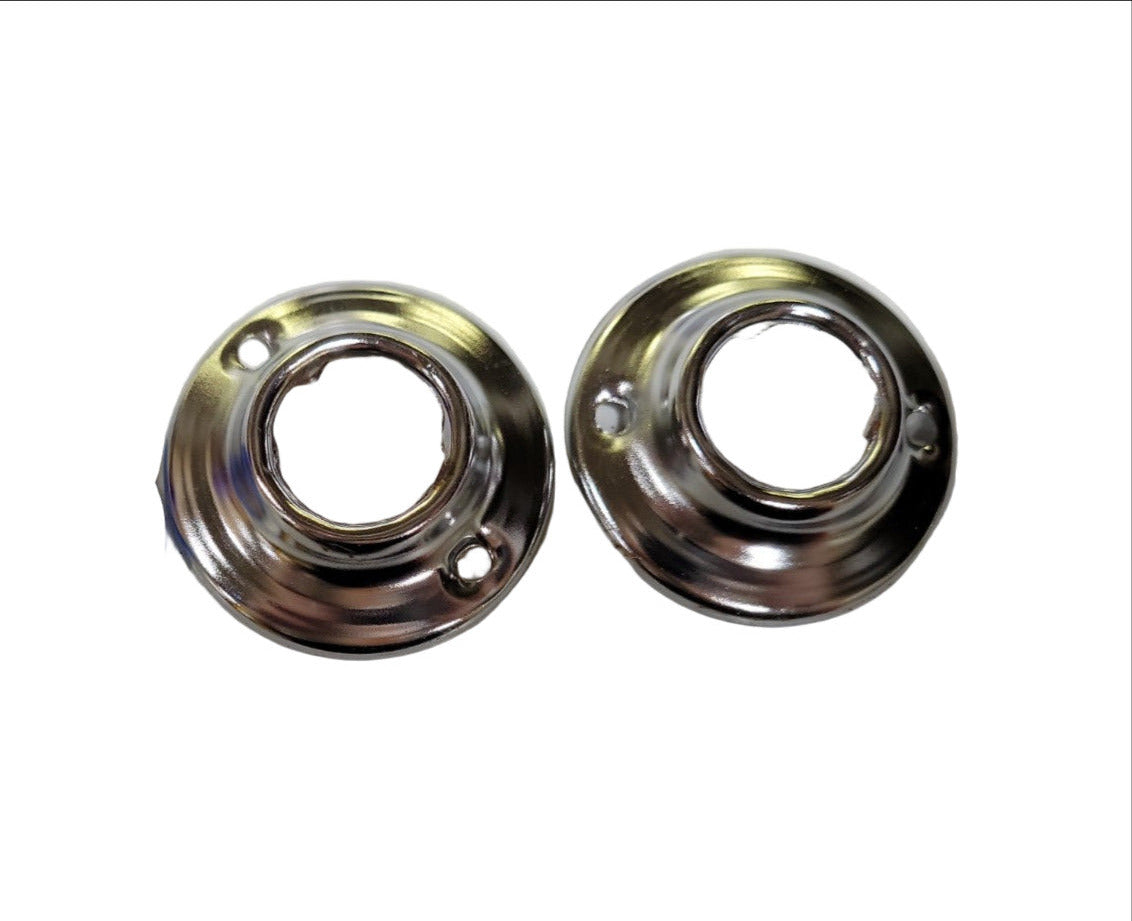 Set of Two Chrome Plated Reproduction Rosettes