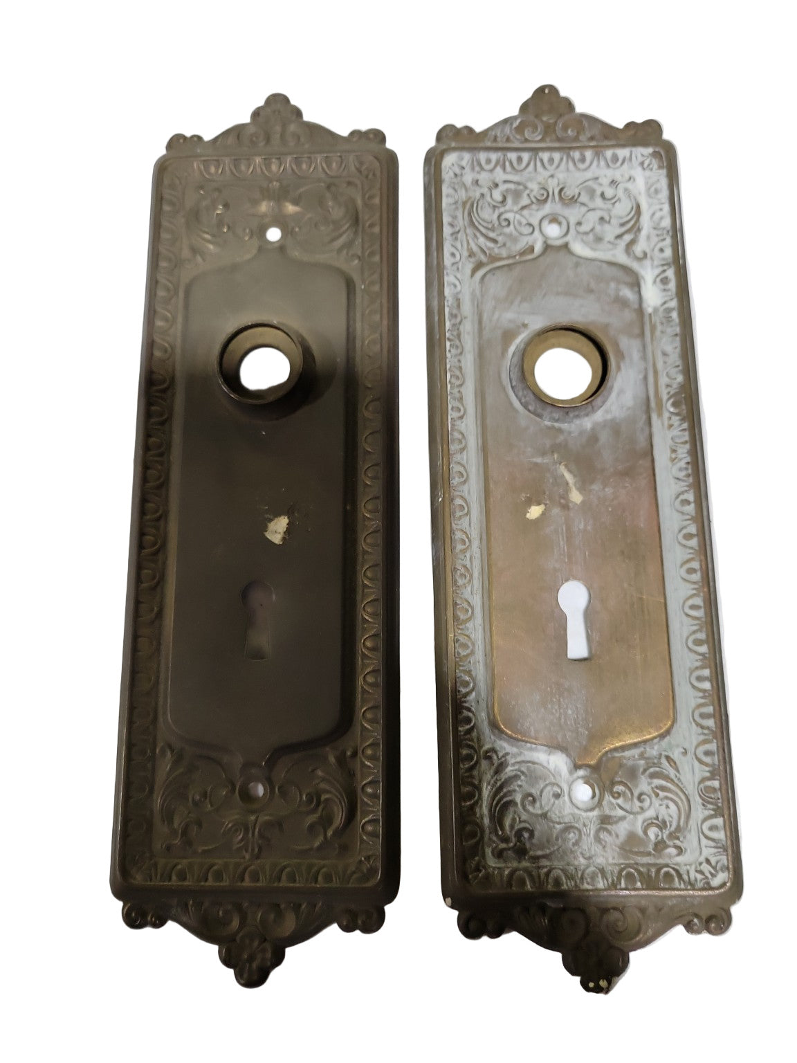 Pair of Antique Cast Brass Backplates – Victorian Classical Revival Style