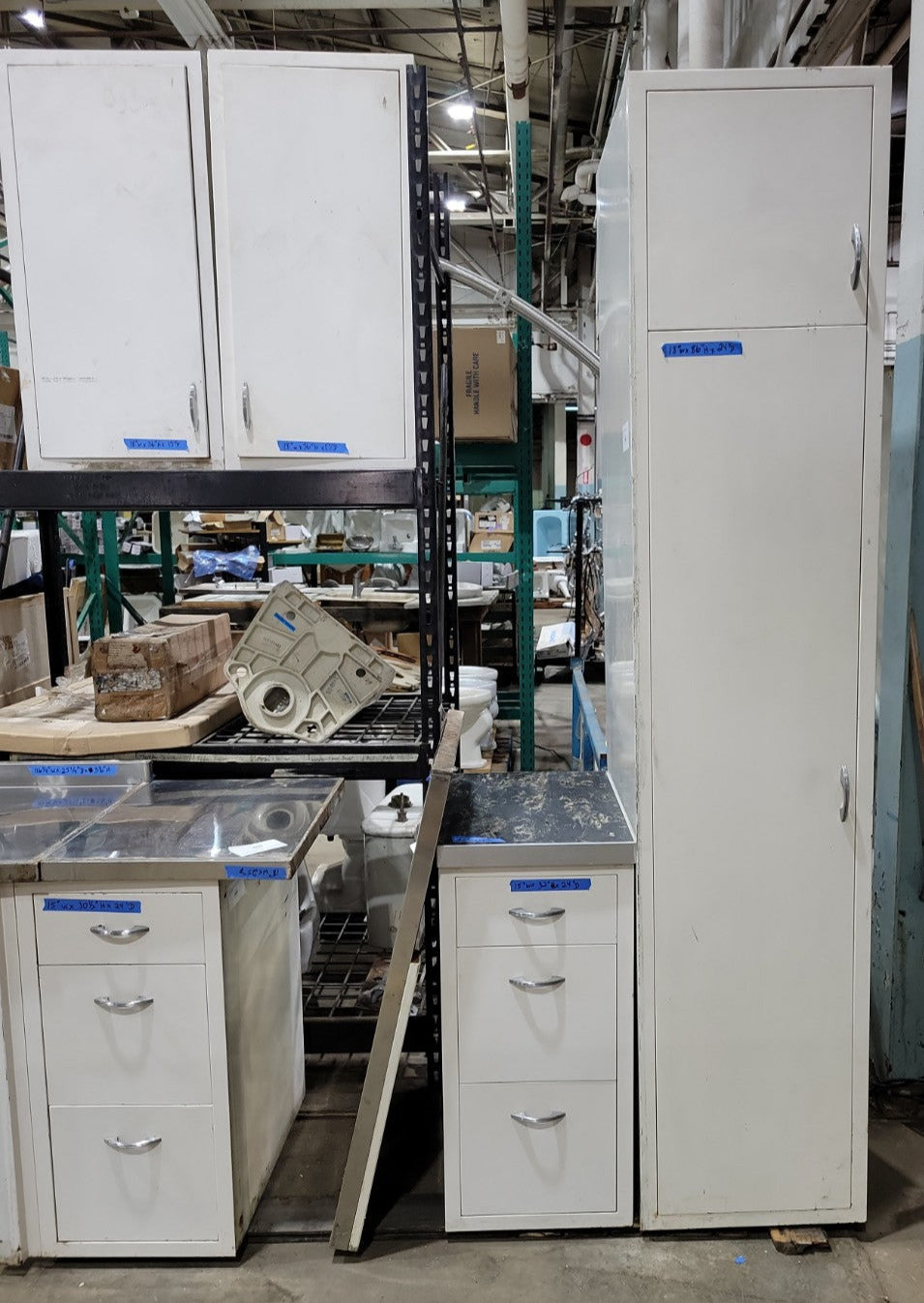 Vintage Metal Kitchen Cabinet Set with Stainless Countertops and Sink – 1950s–1960s Residential