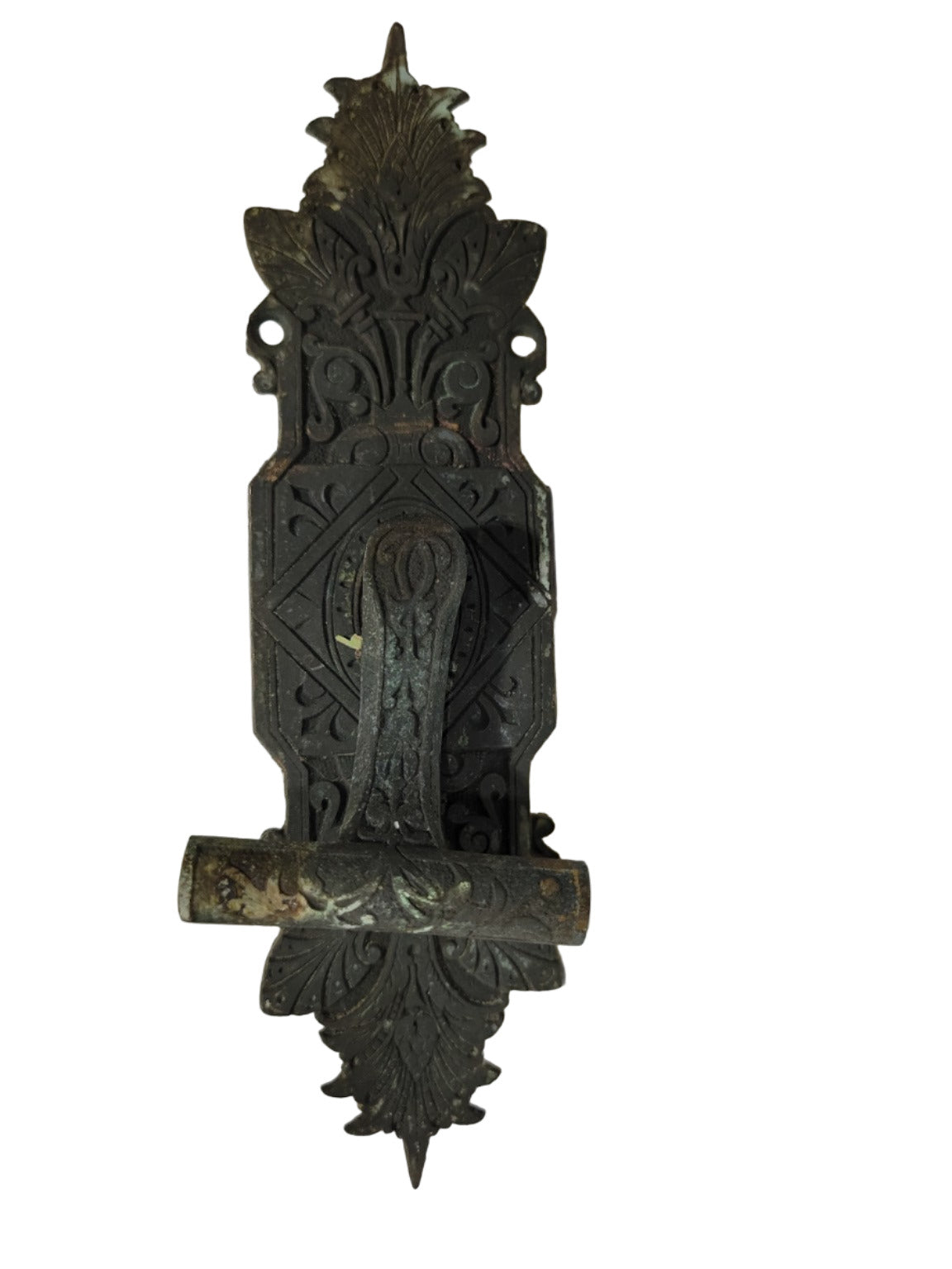 Antique Cast Brass Eastlake Door Thumb Latch – Ornate Backplate