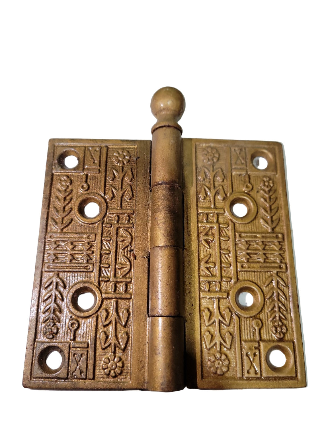 Set of 6 Heavyweight 3½" Victorian-Style Cast Brass Door Hinges – Eastlake Revival Pattern