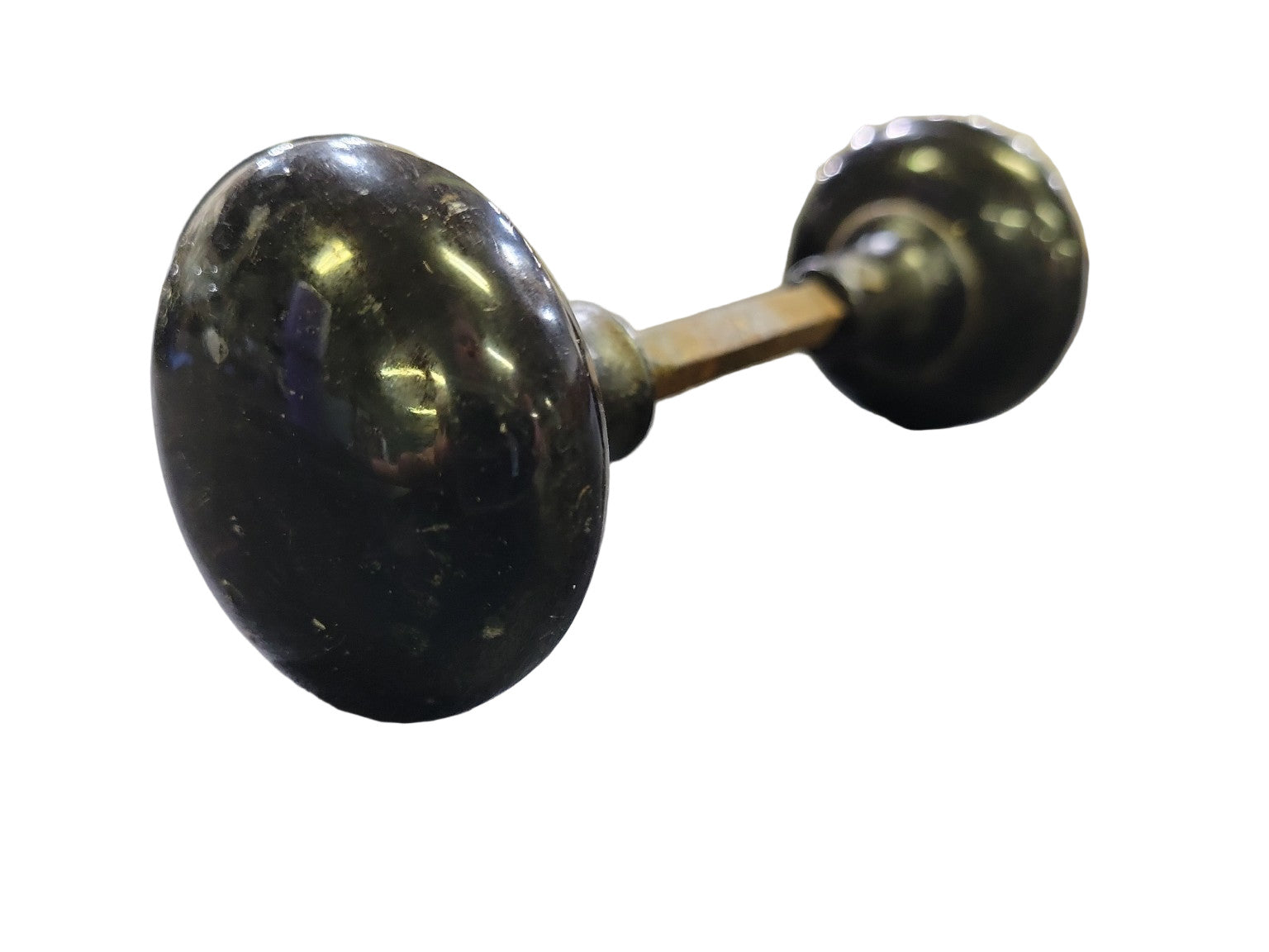 Antique Black Porcelain Door Knob Set – Classic Round Style