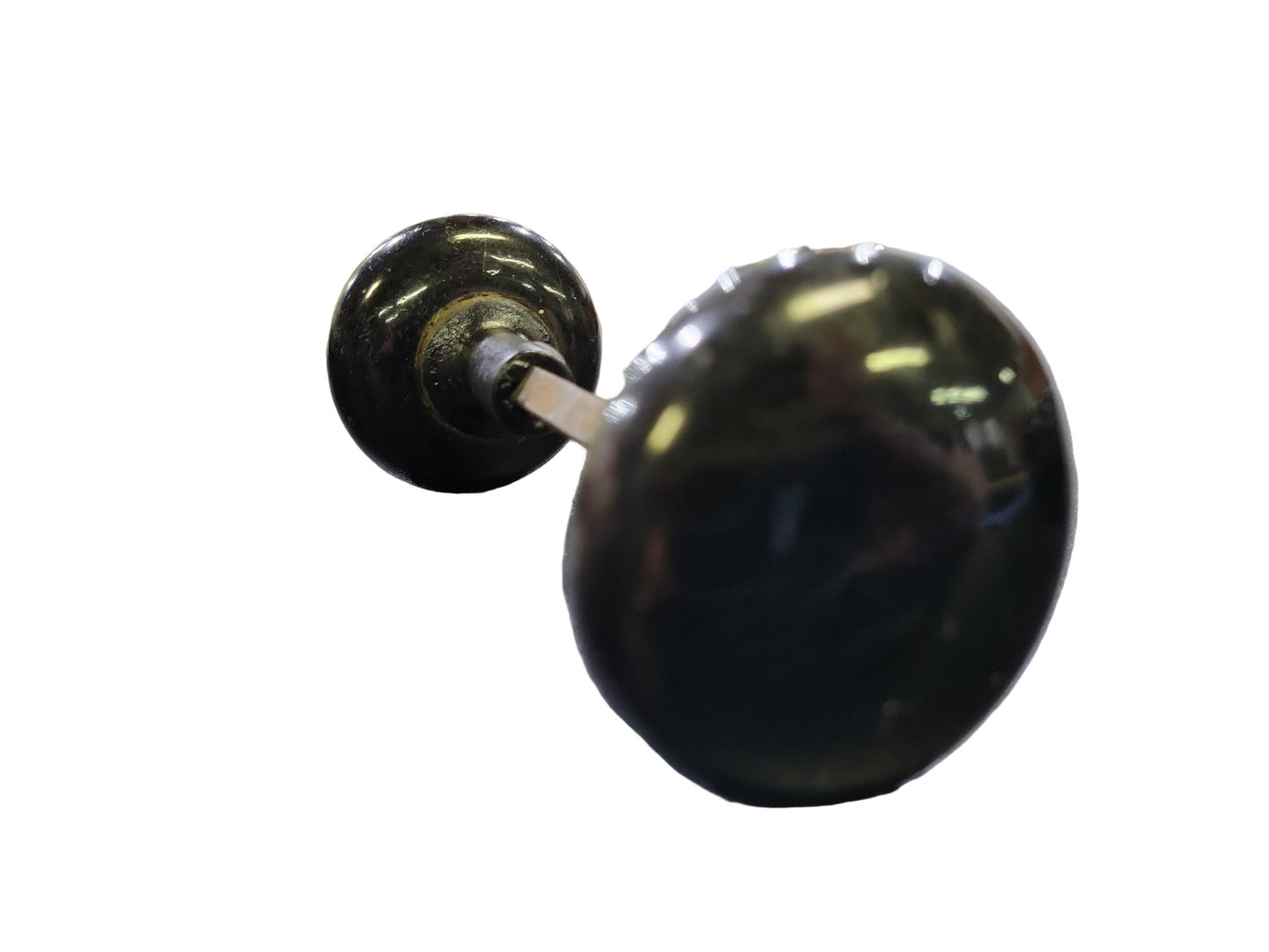 Antique Black Porcelain Door Knob Set – Classic Round Style