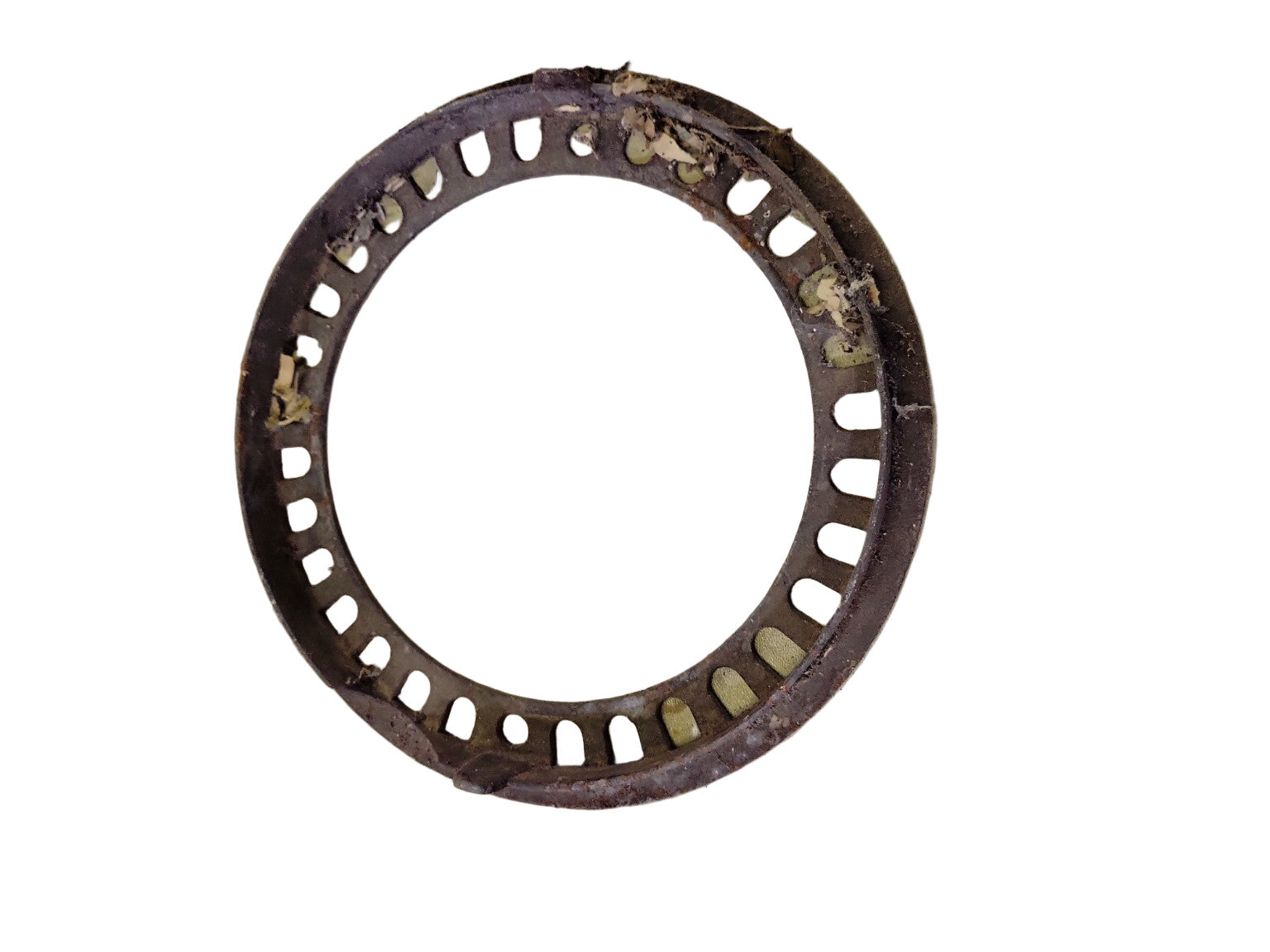 Antique Round Cast Iron Floor Register Trim Ring – Slotted Vent Pattern