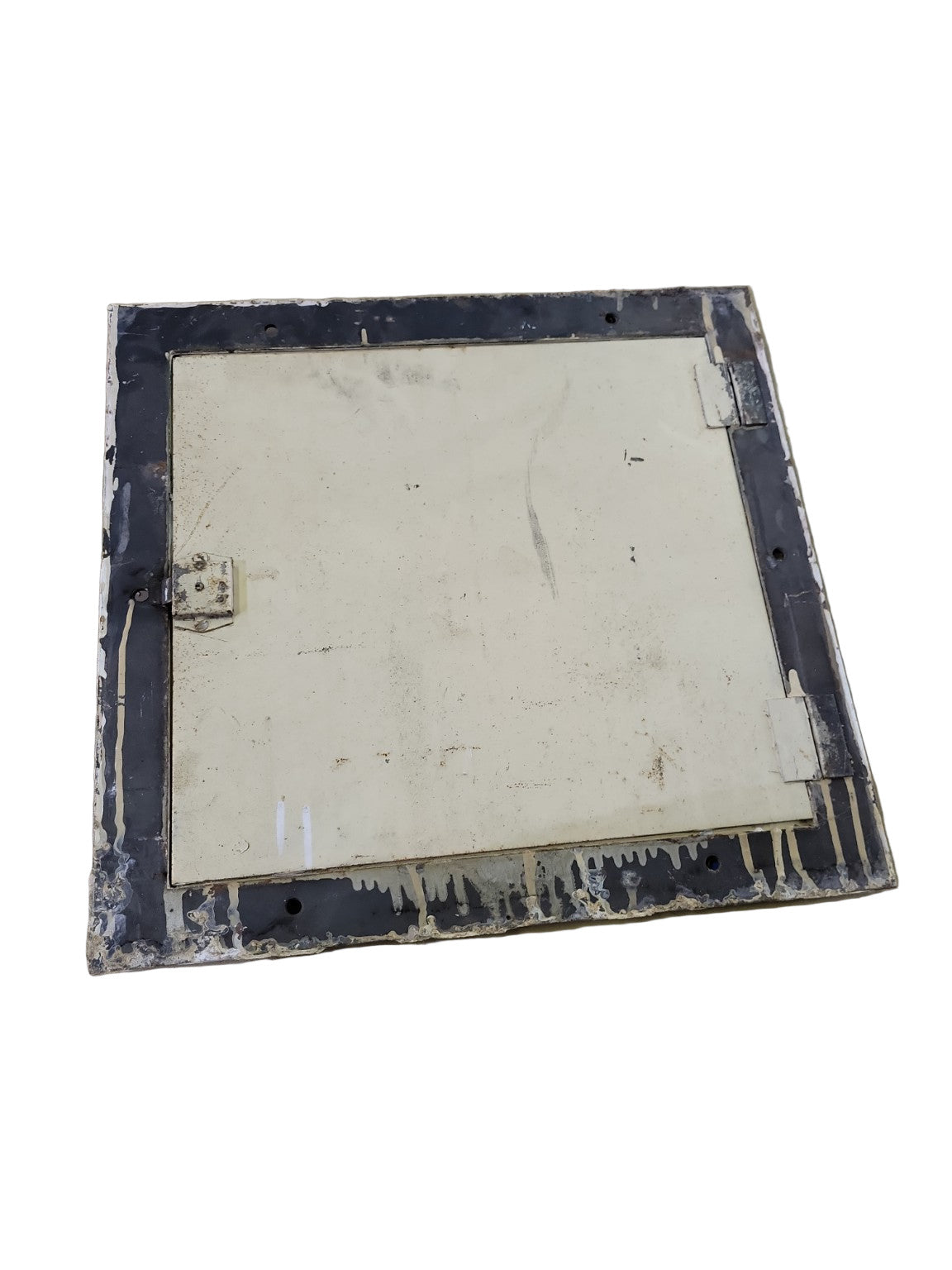 Vintage Metal Wall Access Panel – Painted Steel with Turn-Latch Closure