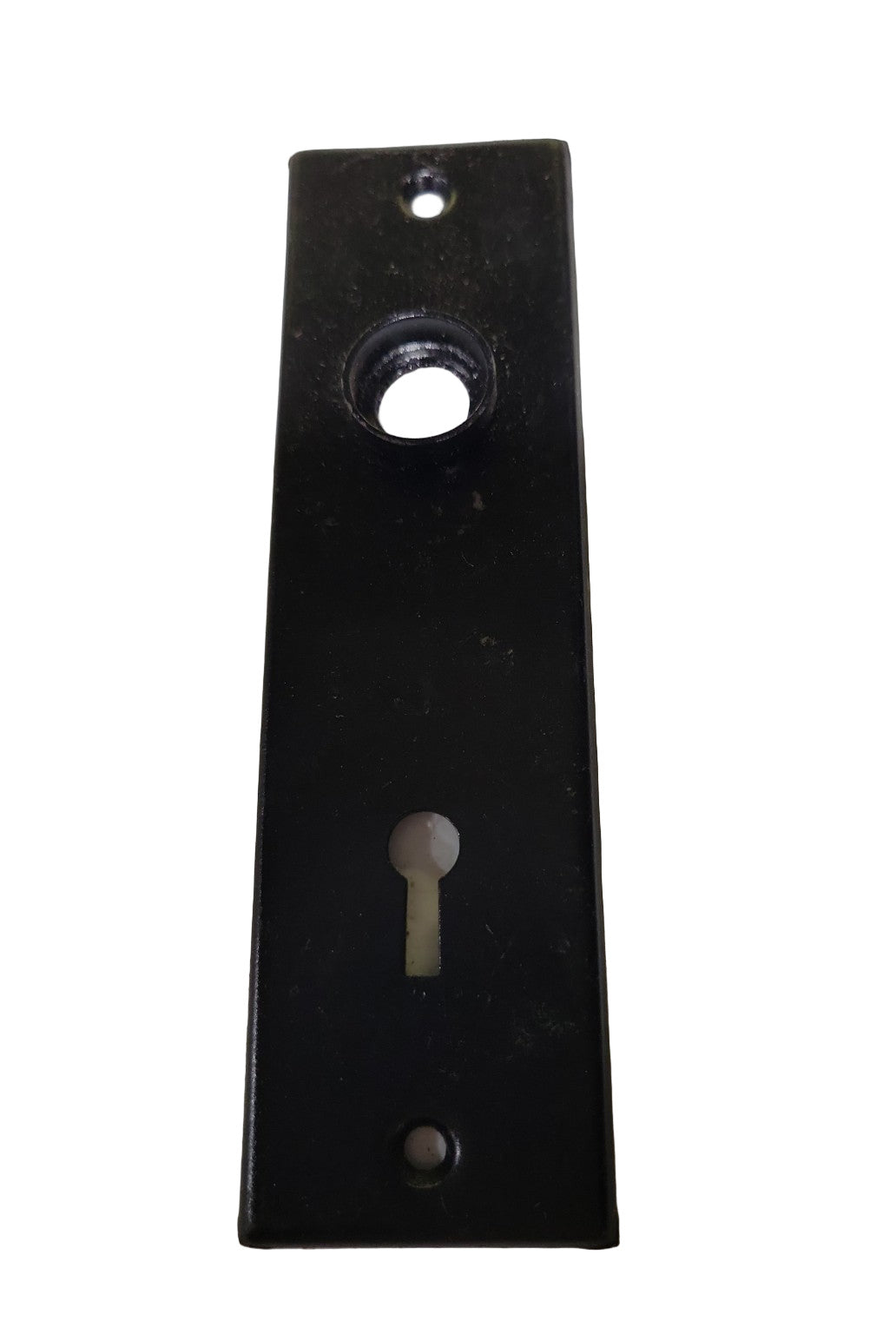 Painted Steel Door Backplate with Keyhole – 5 ½" x 1 ⅝"