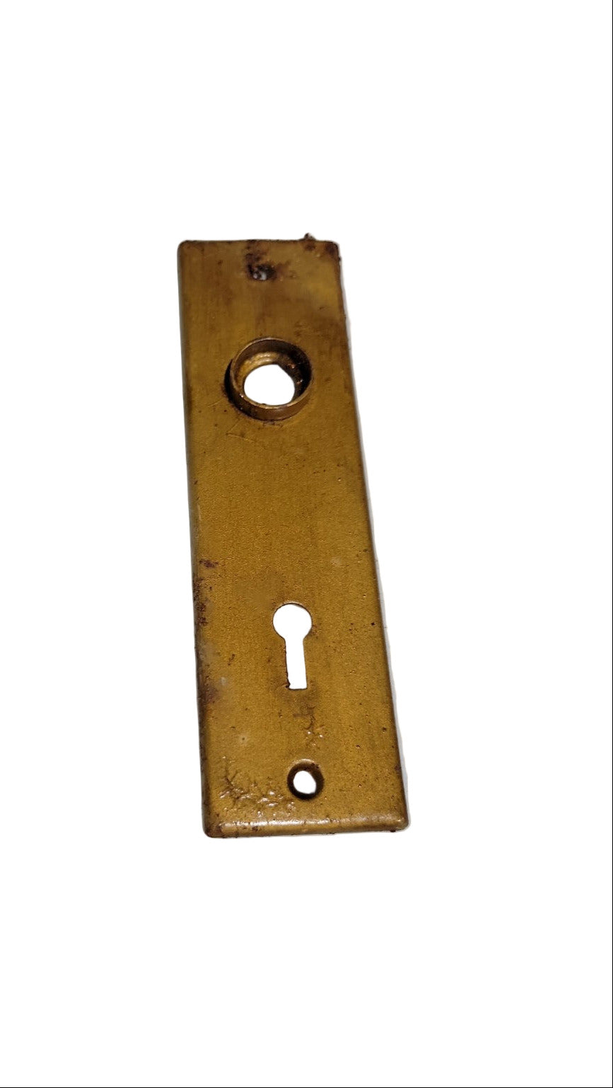 Painted Steel Door Backplate with Keyhole – 5 ½" x 1 ⅝"