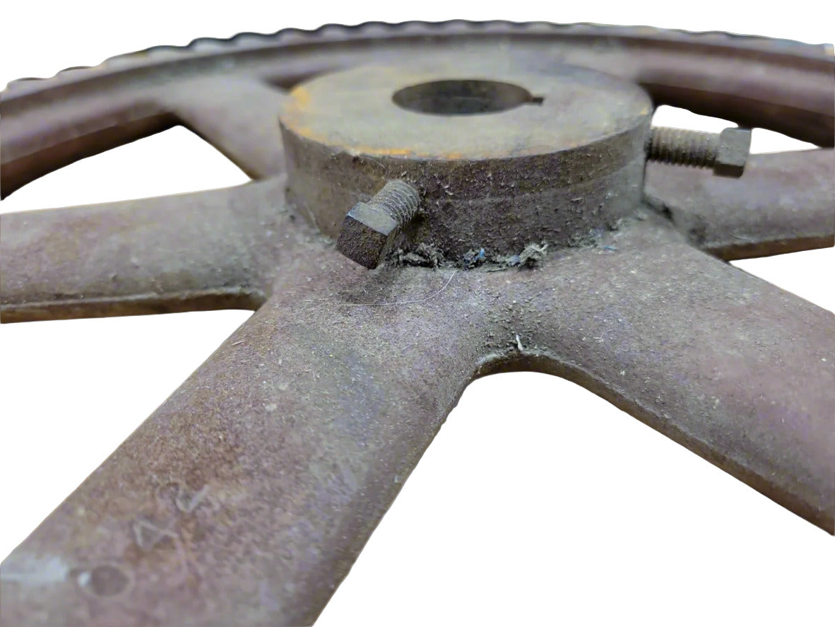 Vintage Industrial Cast Iron Gear Wheel – 15 ¾" Diameter