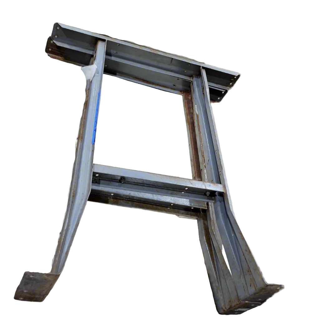 Set of 2 Industrial Steel Table Legs – 29 ½" W x 32" H x 3 ⅜" D