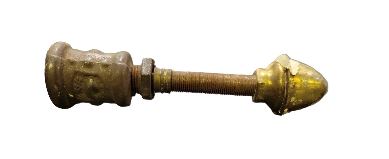 Antique Brass Pendant Light Fixture Finial with Decorative Socket – 5/8" Ø x 5 ¼" L