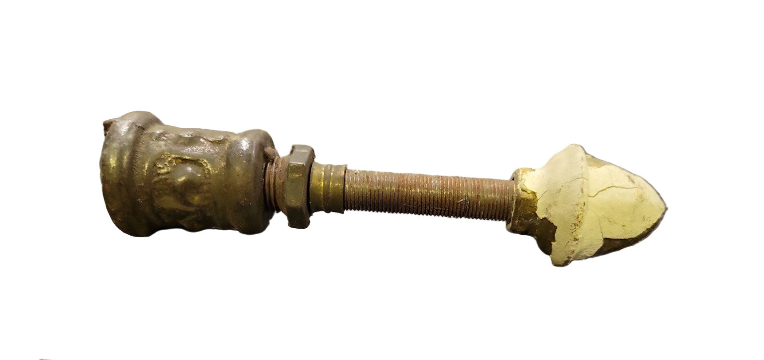 Antique Brass Pendant Light Fixture Finial with Decorative Socket – 5/8" Ø x 5 ¼" L