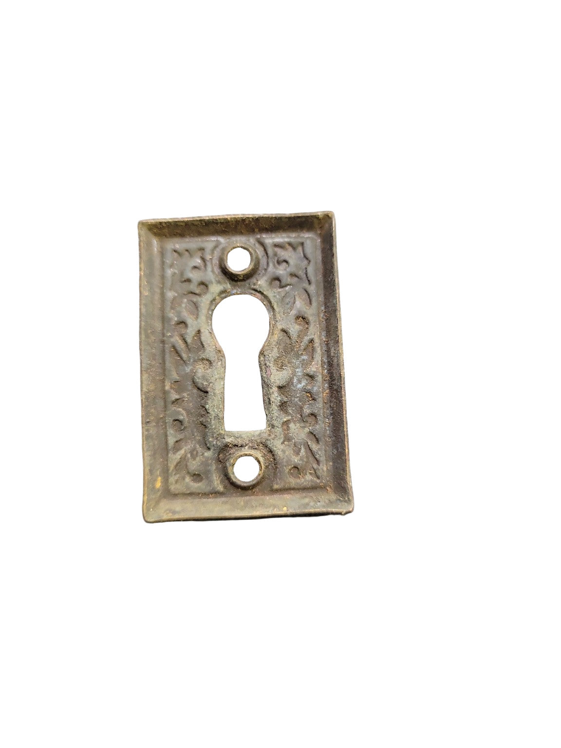 Antique Eastlake Cast Brass Keyhole Escutcheon – 1 ⅝" H x 1 ⅛" W