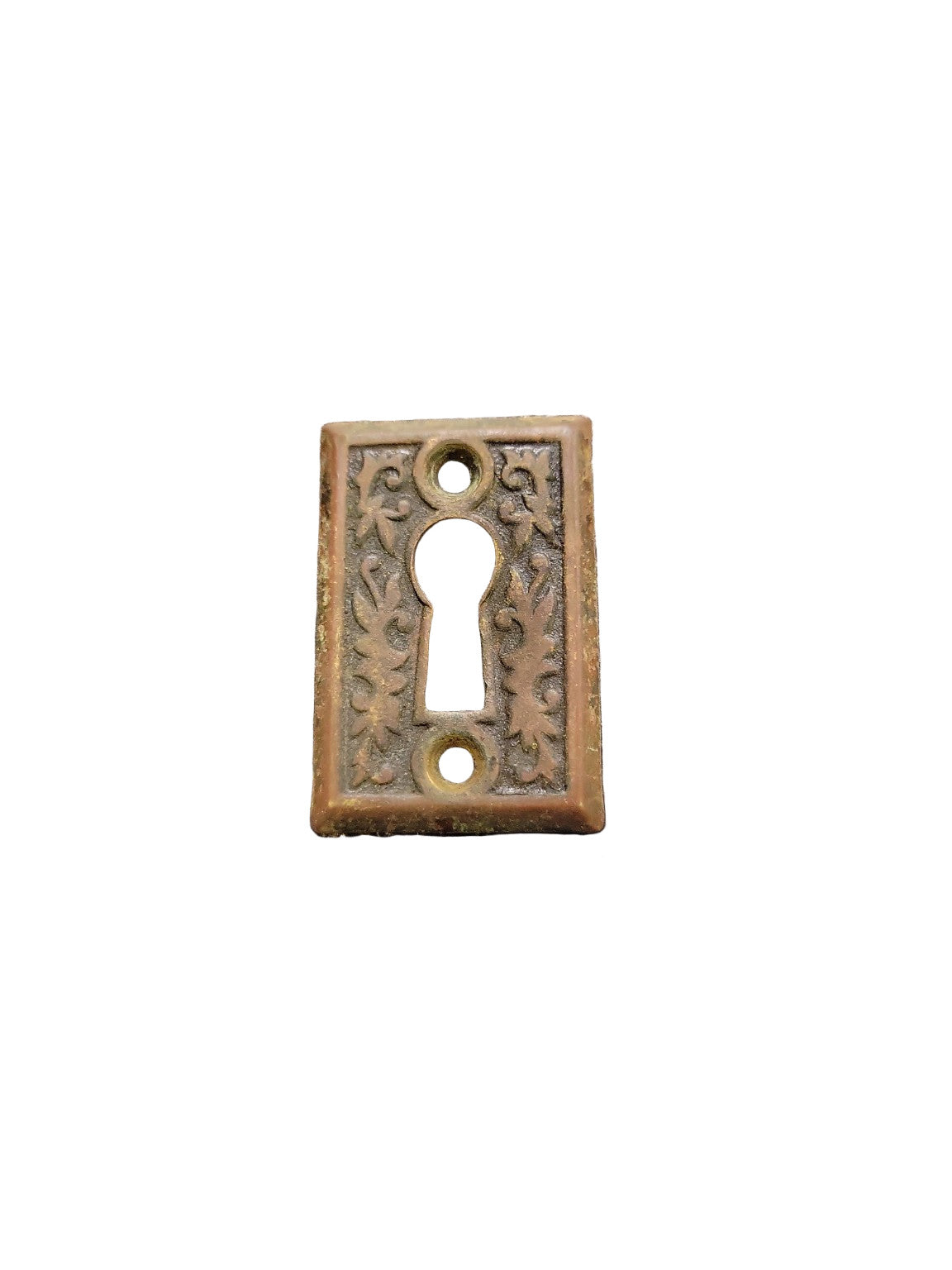 Antique Eastlake Cast Brass Keyhole Escutcheon – 1 ⅝" H x 1 ⅛" W
