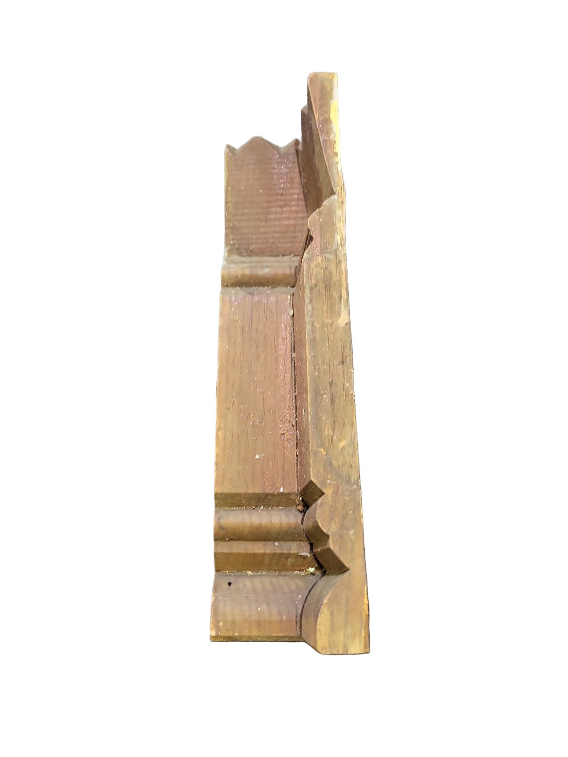 Antique Wood Corner Plinth Block – Decorative Profile – Single Piece