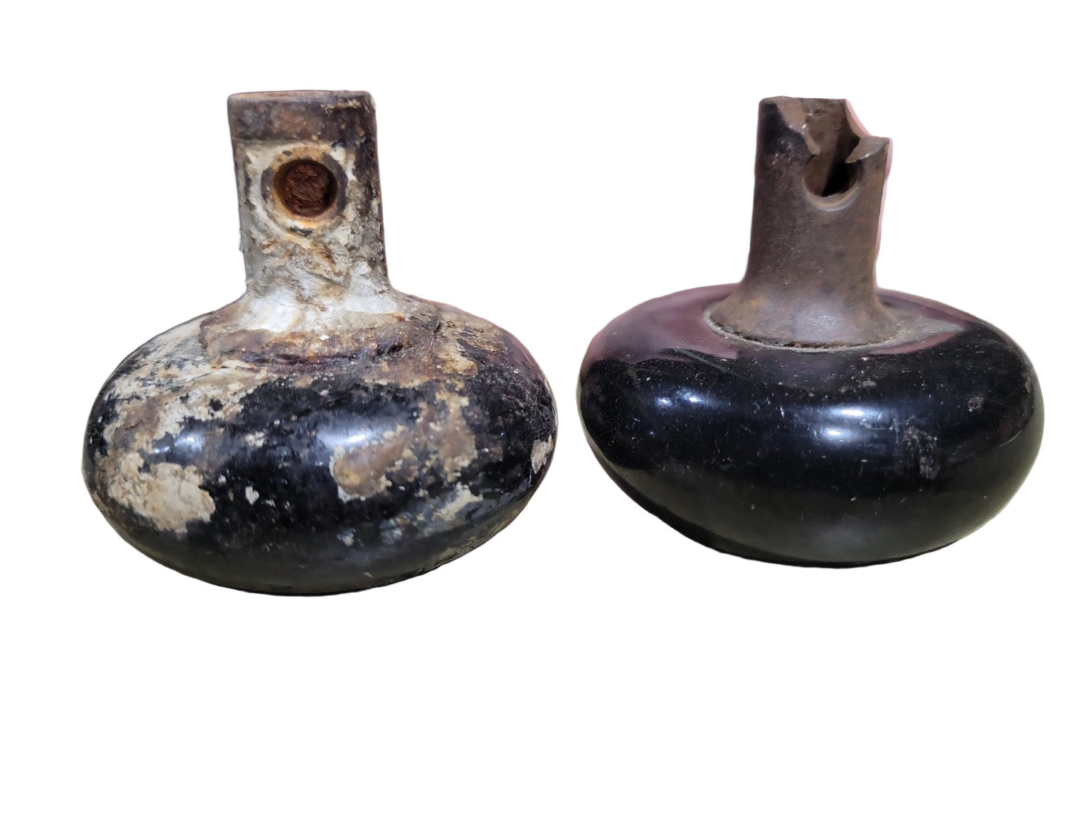 Antique Black Porcelain Doorknobs – Set of 2