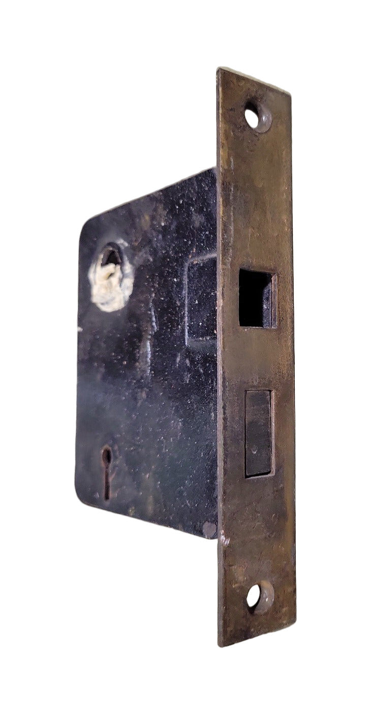 Antique Mortise Lock Body – Brass Faceplate
