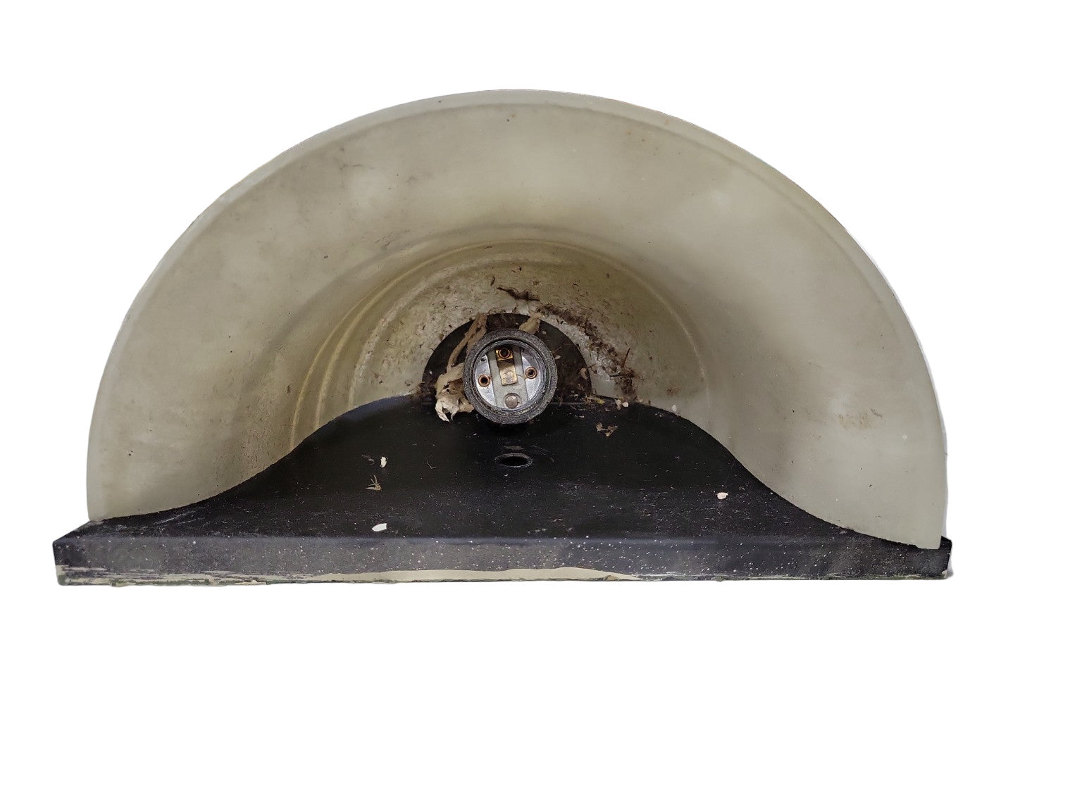 Art Deco Style Wall Sconce – Tiered Frosted Glass with Black Base (As-Is)