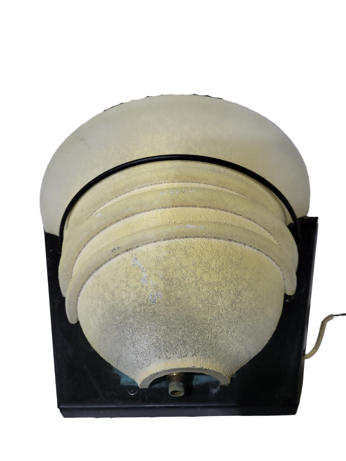 Art Deco Style Wall Sconce – Tiered Frosted Glass with Black Base (As-Is)