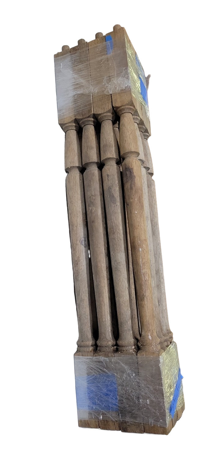 Lot of 16 Salvaged Wood Spindles – 33 ¾" x 1 ¾" x 1 ¾"