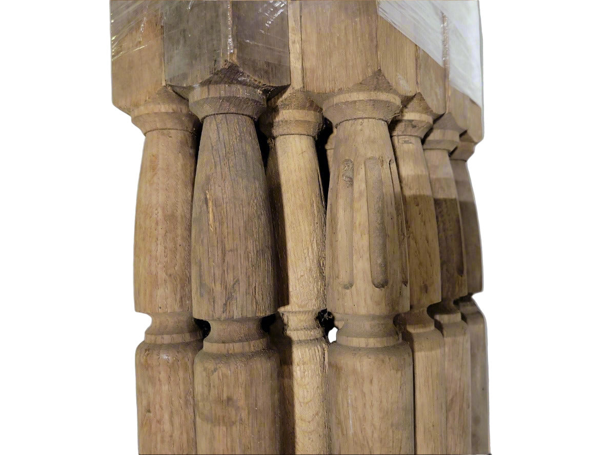 Lot of 18 Carved Wood Spindles – 30" x 1 ¾" x 1 ¾"