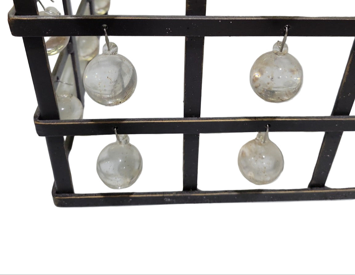 Italian Modern Industrial Crystal Cage Chandelier