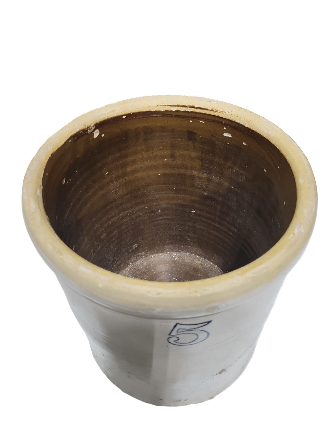 Antique 5-Gallon Stoneware Crock with Handles