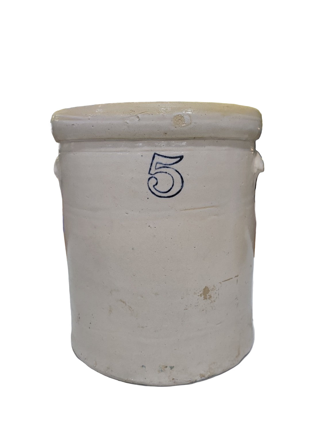 Antique 5-Gallon Stoneware Crock with Handles
