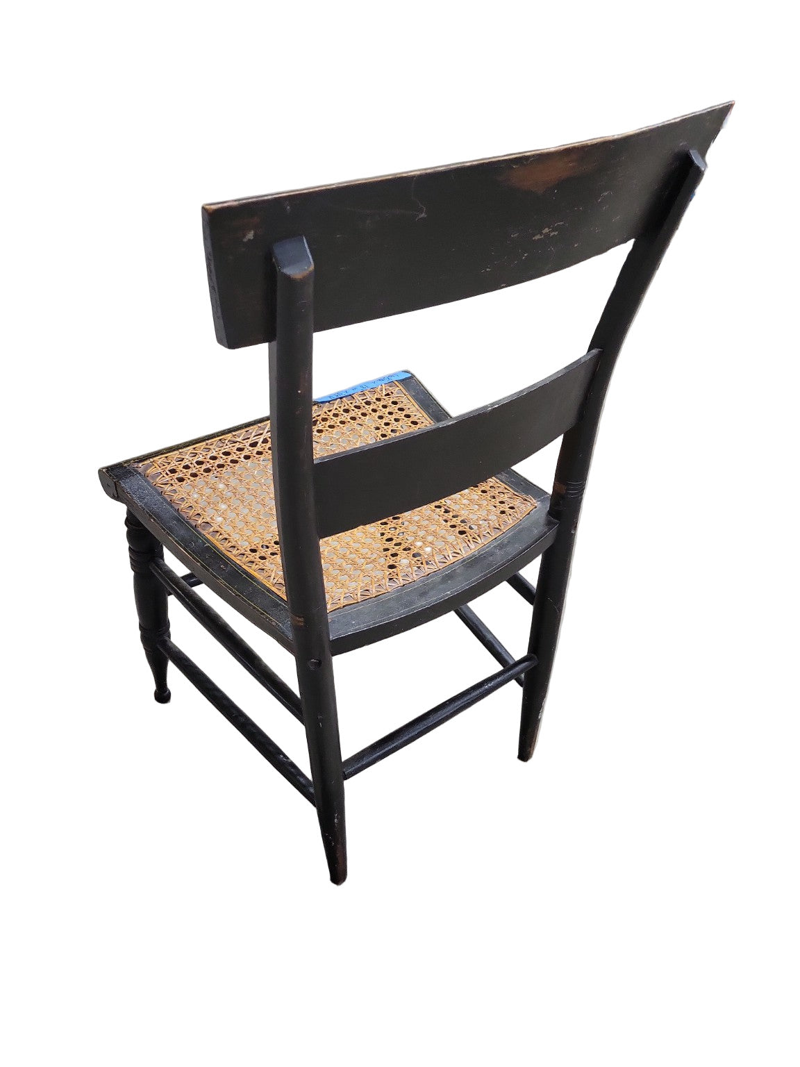 Antique Hand-Painted Hitchcock Style Chair with Caned Seat