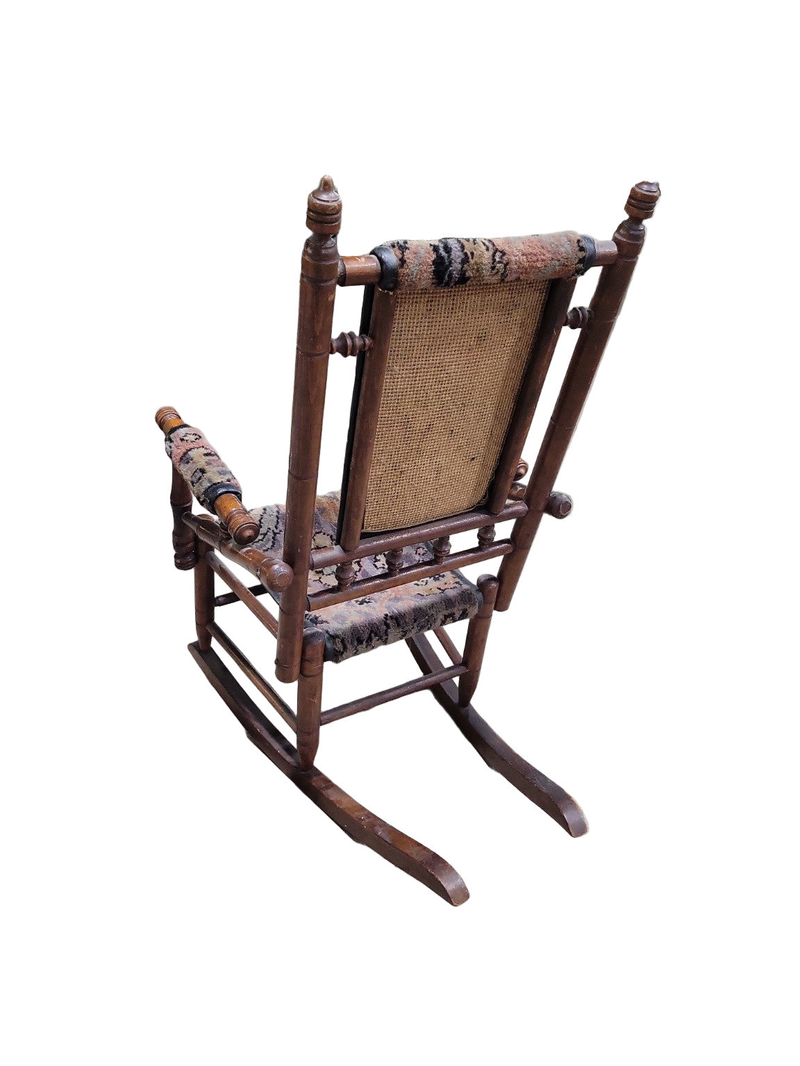 Antique Eastlake-Style Carpet Seat Rocking Chair
