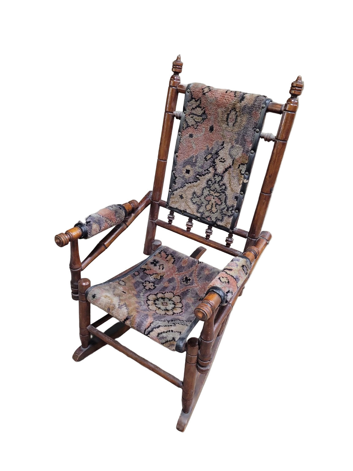 Antique Eastlake-Style Carpet Seat Rocking Chair
