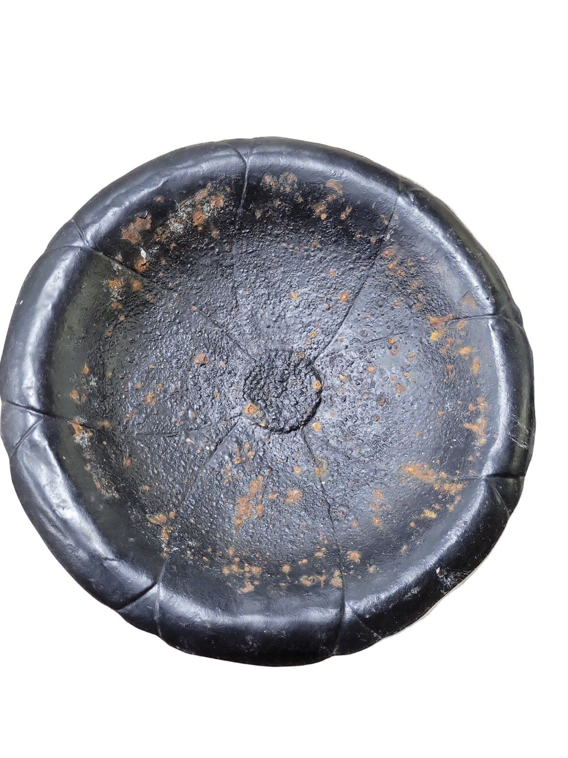 Antique Cast Iron Bird Bath with Scalloped Basin – 15" Ø x 26 ½" H