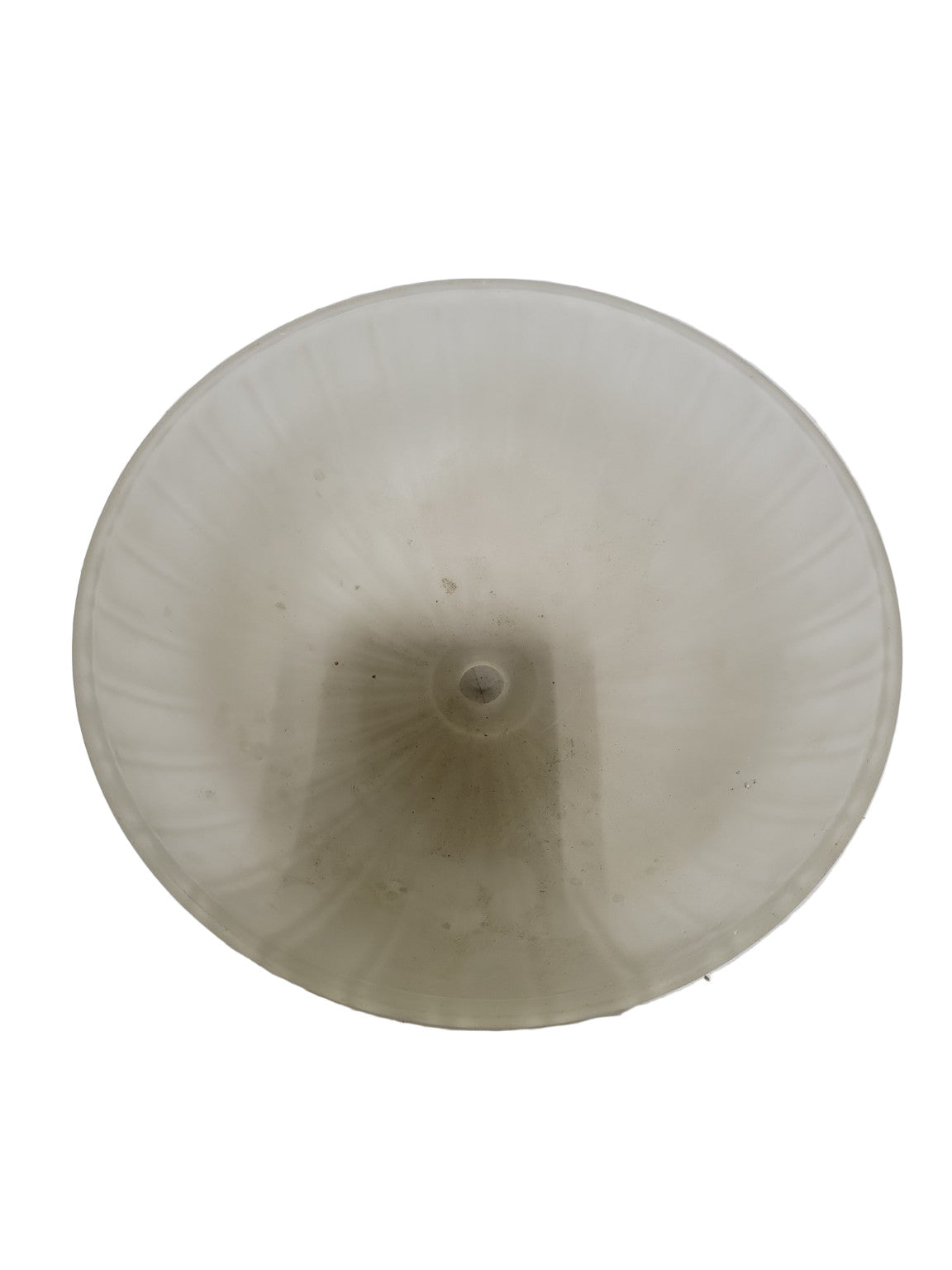 Vintage Frosted Ribbed Glass Dome Shade – 8 ⅝" Diameter x 3" Tall