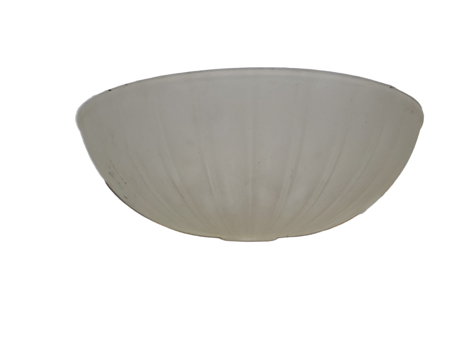 Vintage Frosted Ribbed Glass Dome Shade – 8 ⅝" Diameter x 3" Tall