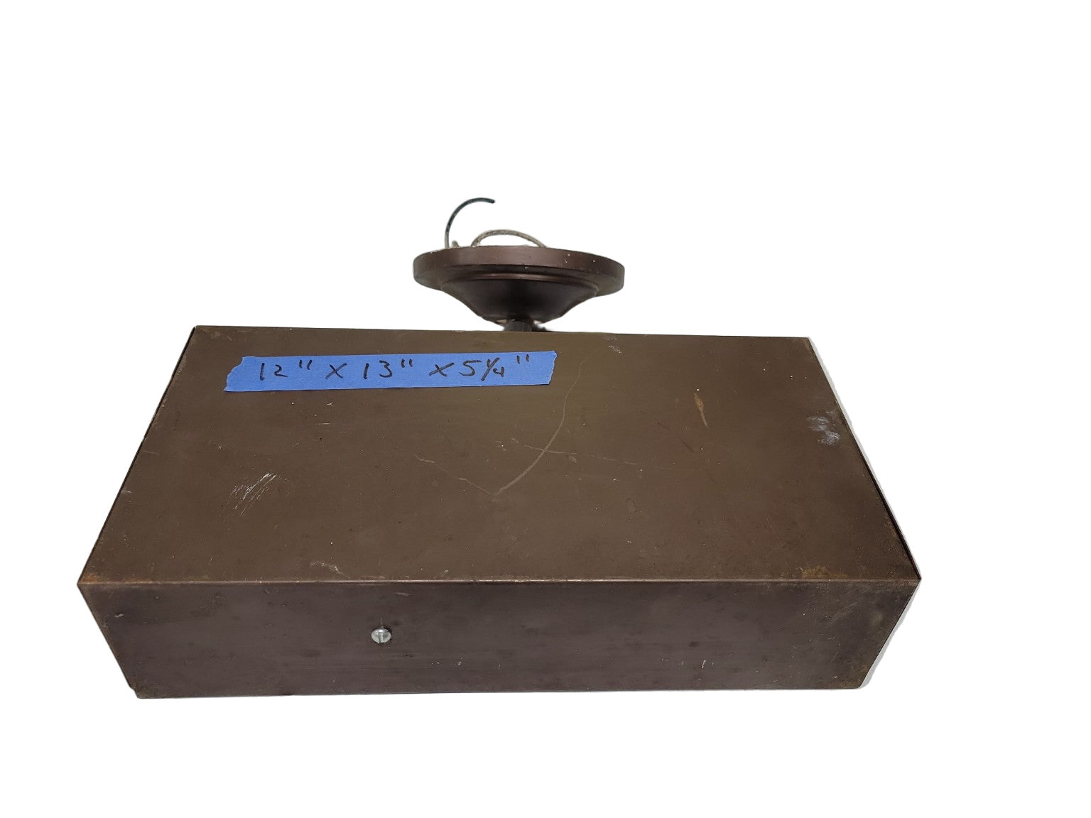 Vintage Industrial Fluorescent Wall or Ceiling Fixture Box – 12" x 13" x 5 ¼"