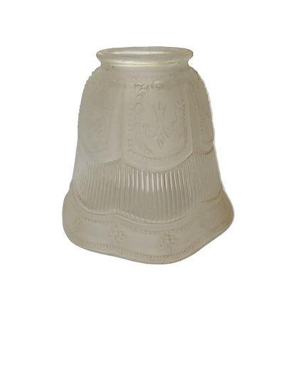 Antique Frosted Embossed Glass Tulip Shade – 5" Diameter x 4" Tall