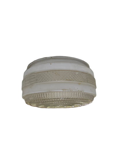Vintage Clear Ribbed Glass Flush Mount Shade – 6 ½" Diameter x 3 ½" Tall