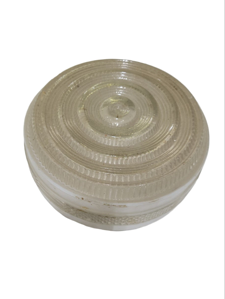 Vintage Clear Ribbed Glass Flush Mount Shade – 6 ½" Diameter x 3 ½" Tall